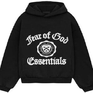 FEAR OF GOD ESSENTILAS UNIVERSITY HOODIE BLACK